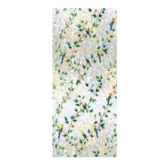 Rainbow Window Privacy Film Waterproof Static Cling Non-Adhesive Flower Pattern Sticker for Home Glass Windows Bedroom Living Room Decor