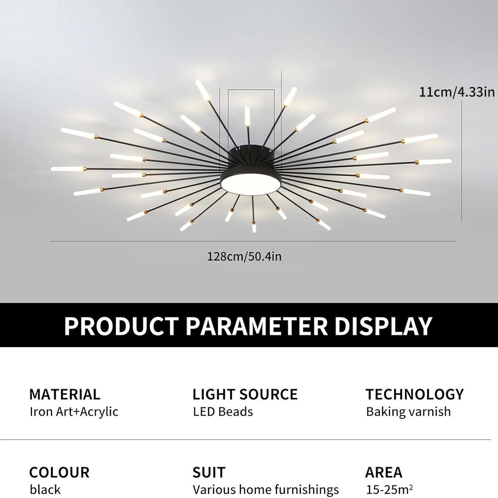 

Современный светодиодный потолочный светильник, 30 лампочек, черный, врезной потолочный светильник, люстра с акриловым абажуром, для детской комнаты, спальни, гостиной 30+1heads