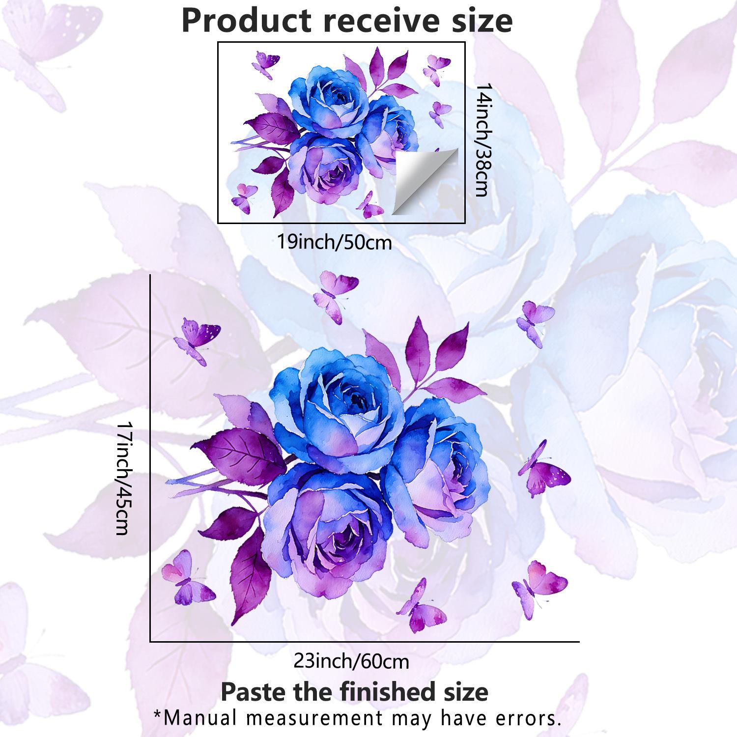 Самоклеящиеся Настенные Наклейки Розы для Гостиной Спальни Ванной Комнаты Кабинета Домашний Декор 38x50cm разноцветный