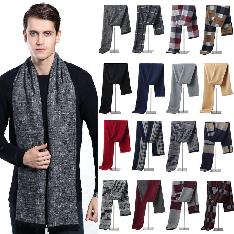 Men's Winter Plaid Imitation Cashmere Scarf - Warm, Casual Accessory