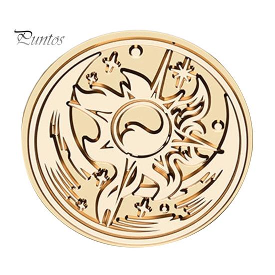 Handmade Letter Sealing Vintage European Magic Themed Wax Seal Stamp Head, Solid Brass Exquisite Wedding Invitation Engraved Head for Journal Envelope