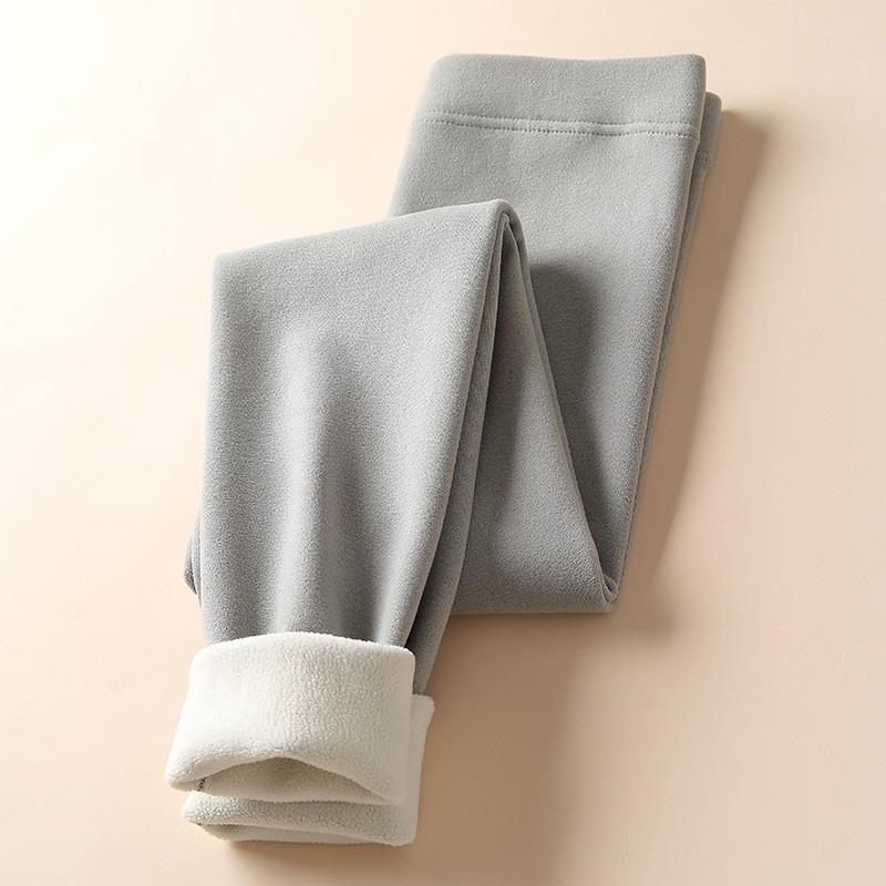 Womens Fleece-Lined High-Waist Slim Fit Thermal Leggings Winter Warm Full-Length Pants