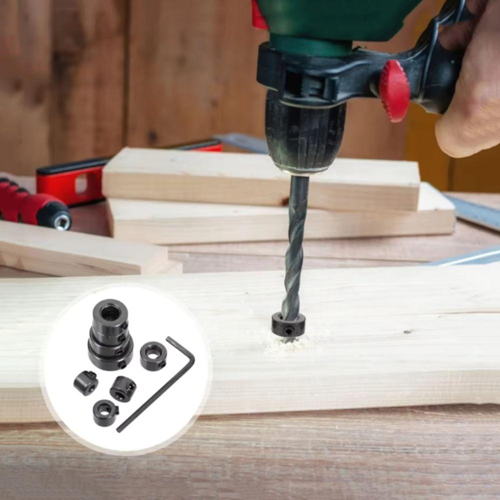 Adjustable Drill Stop Collar Metric Shaft Positioner Set Drill Stoper Collar  Woodworking