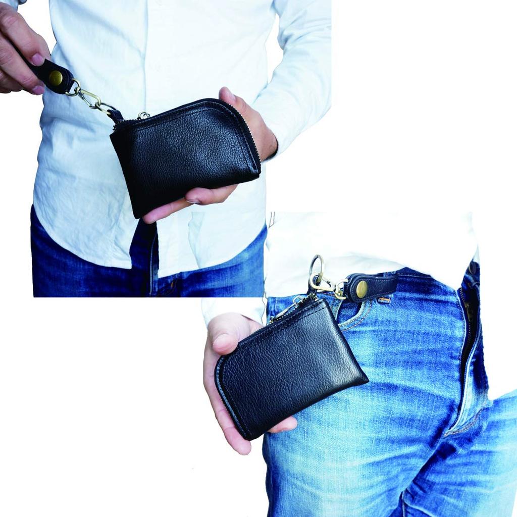 Unisex Coin Purse (Brown) Faux Leather Card Holder with Key Ring, Zipper, Snap Buttons, and Compartments, Compact Design for Men and Women, KW053