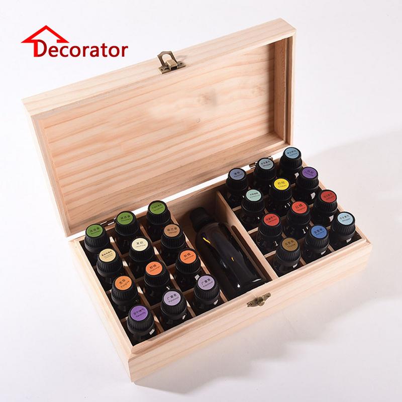 

25-сеточный футляр для хранения эфирных масел, деревянный ящик-органайзер, контейнер для ароматерапии, шкатулка для хранения драгоценностей