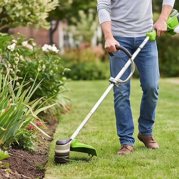 15in Weed Eater Handle Extension with Shoulder Strap - Silver Aluminum Ergonomic Trimmer Grip with Support Clip for Lawn Care Gardening Yard Trimmi