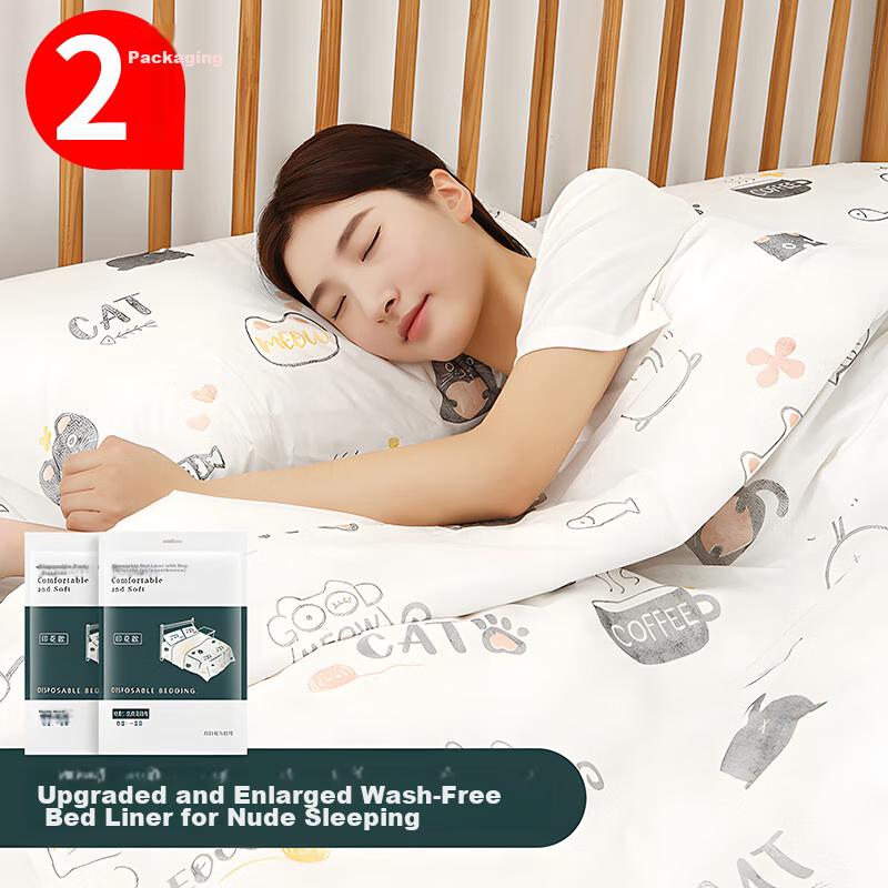 Lehuolvxing Disposable Three-Piece Set Thickened Bedding for Single Bed, Hotel Large Bed Room, Protective Duvet Cover, Quilt Cover, Bed Sheet