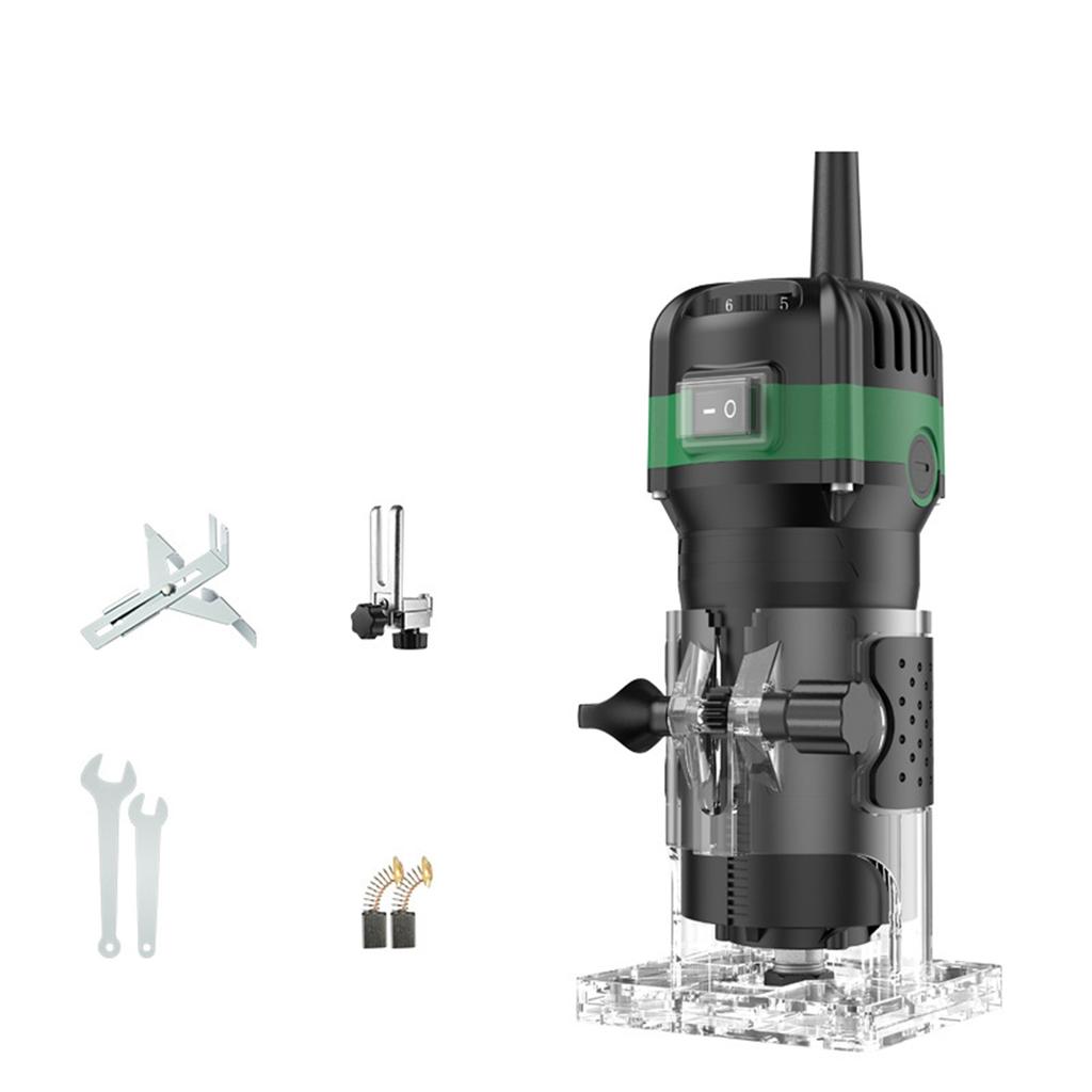 Wood Router Tool Electric Hand Trimmer Laminate Milling Engraving Hand Machine Joiner Cutting Palmming Tool 30000RPM 800W Slotting Carving 6.35mm Coll