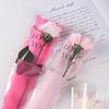50 Pezzi Busta per Confezionamento Bouquet Singolo di Rose, Busta in Cellophane Busta Avvolgente San Valentino Festa della Mamma Borse Regalo per Fiori Singoli
