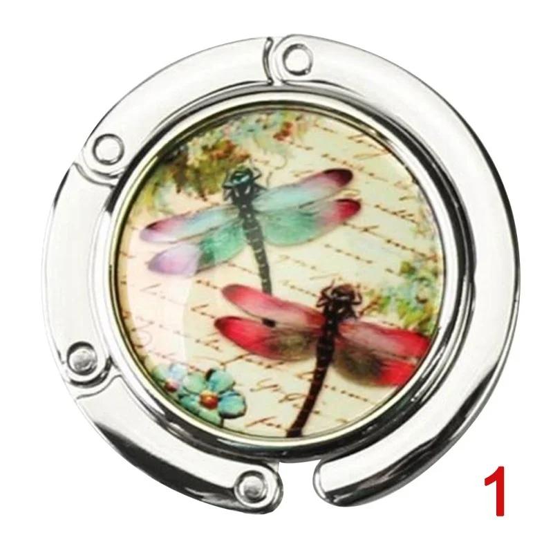 1PC Folding Handbag Bag Purse Hook Hanger Holder ButterflyDragonflyPeacock Gift Bronze 679₽