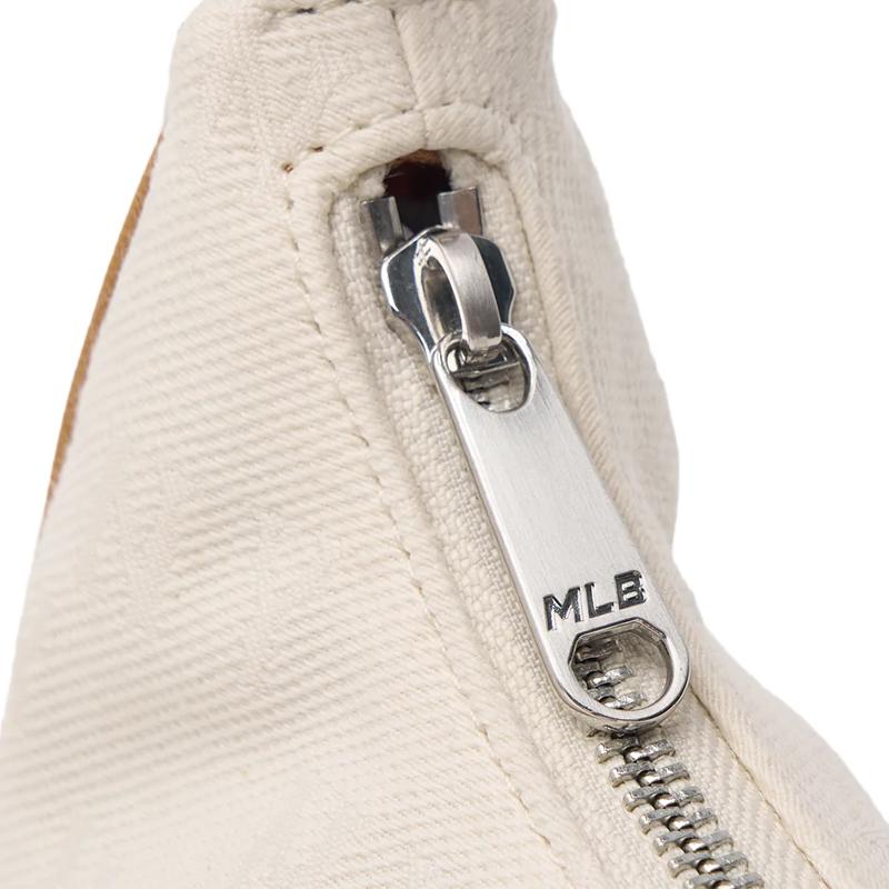 New MLB Polyester Blended Cotton Shoulder Bag Handbag Regular Unisex Beige & Brown 3ABQS014N-50CRD