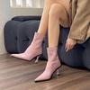 Fashion Women's Shoes 2025 New High Quality Back Zip Women's Boots Fashion Solid Office and Career Sexy Pointed Toe Ankle Boots Zapatos