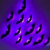 LED Wall Lamp Halloween Stickers, Glow-in-the-Dark Bat & Spider Decorations, Battery-Powered Hanging Ornaments Decor for Haunted House Party,