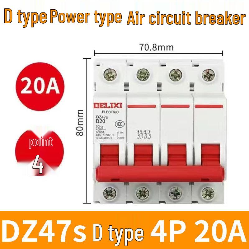 Delixi DZ47S Circuit Breaker: Air Switch for Single/Three-Phase, 1P/2P/3P/4P.