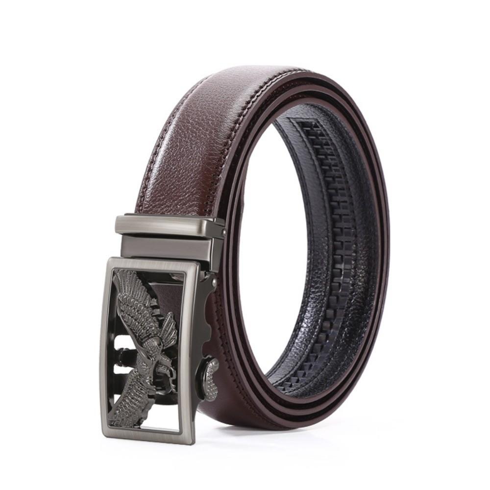 

Fashion Eagle Business Belt Luxury Design Vintage Automatic Buckle Belt PU Leather Waistband For Man