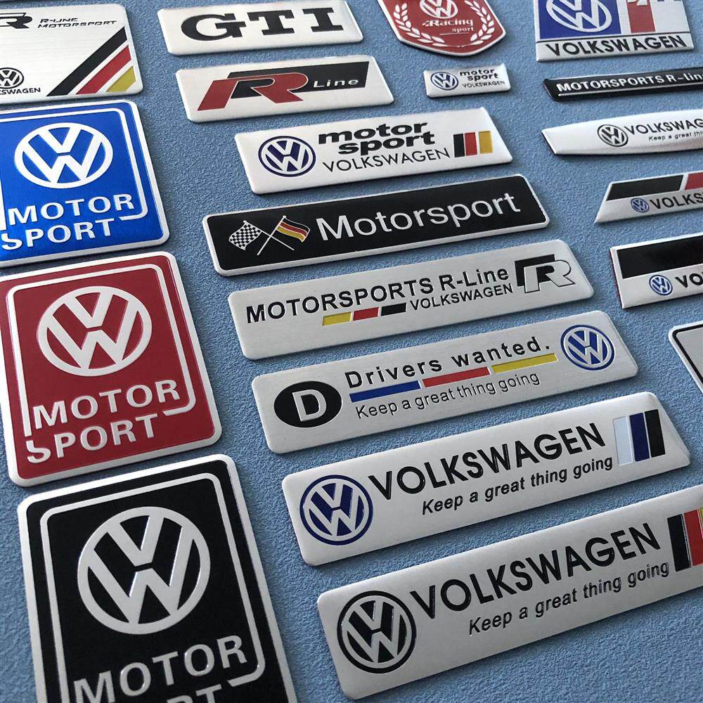RUNTB1 1Pc 3D Metal Stickers Car Body Trunk Decal For VW Golf GTI Tiguan Jetta Transporter Passat T5 Polo Touran Scirocco Arteon T-ROC