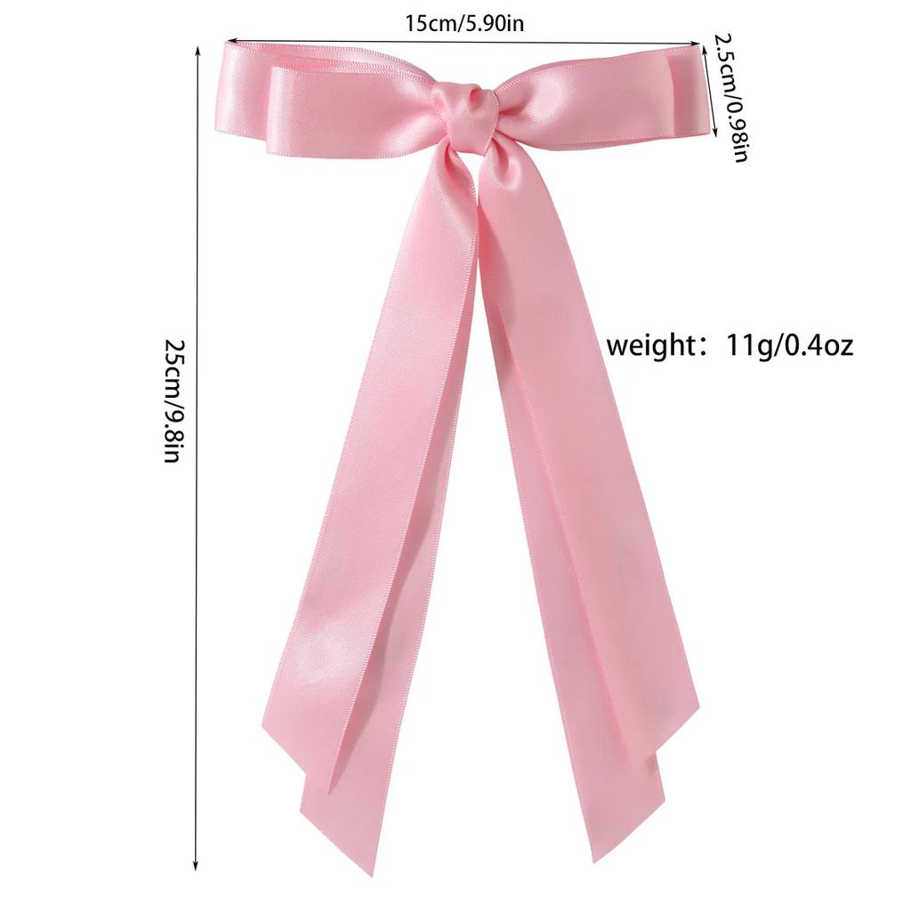 Women Elegant Bow Ribbon Hair Clip Fashion Solid Satin Clips Simple Bowknot Hairpins Barrettes Hair Accessories for Girls