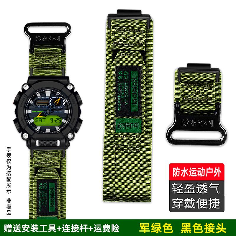 For Casio G-SHOCK Sport Watch GA-900 GA700/750 GA110GB/100/120 Black Gold Black Warrior Modified Nylon Canvas Strap Accessories