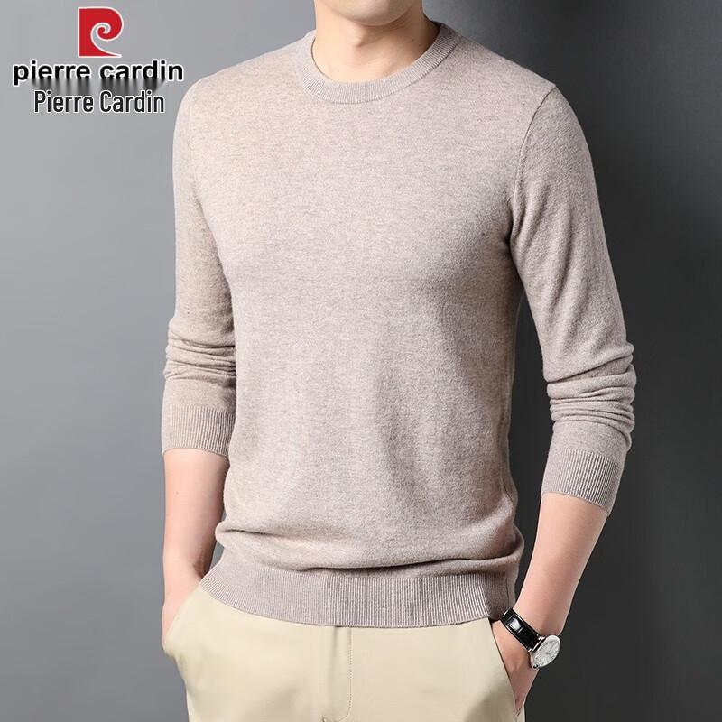 Pierre Cardin Men's Solid Crew Neck 100% Wool Sweater