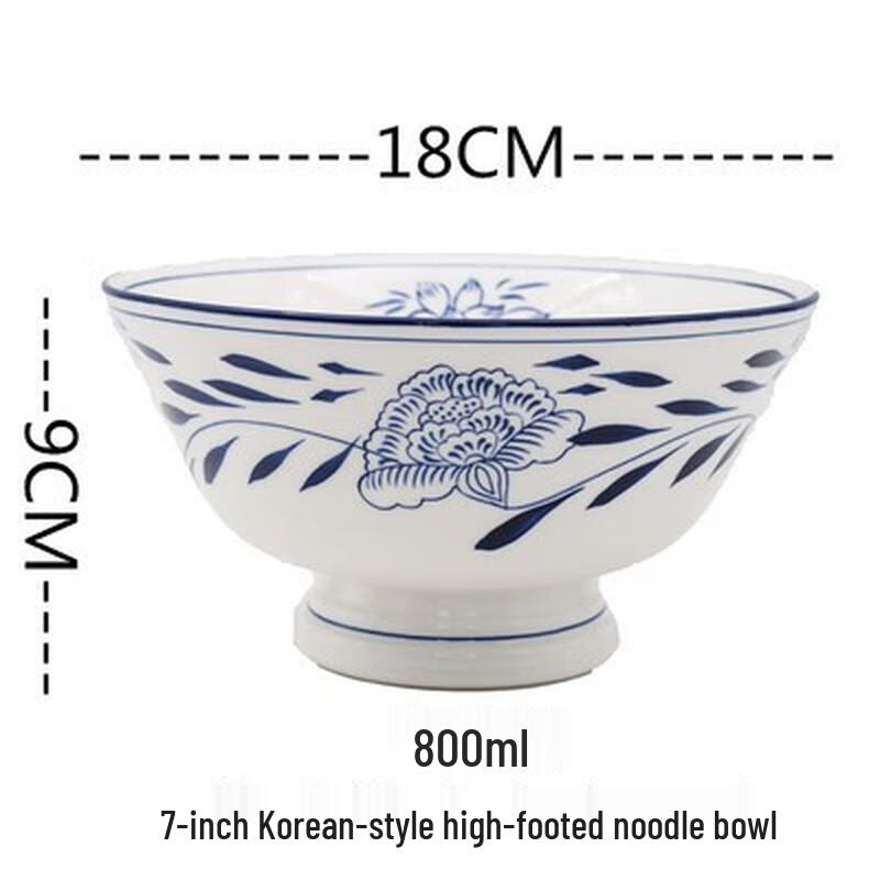 

Elegant Ceramic Soup Noodle Bowl - Lotus Design