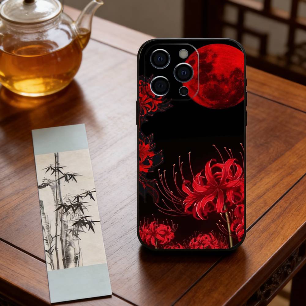 Rote Spinnenlilie Handyhülle Silikon Weich Für IPhone 17 16 15 14 13 12 11 X XR Plus Pro Max Plus