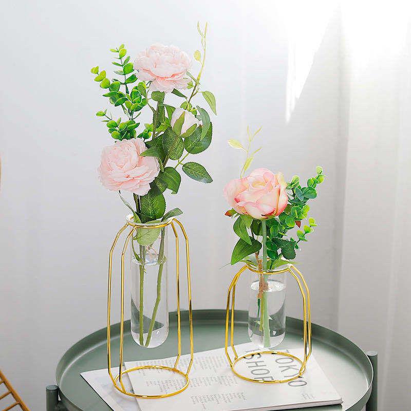 Creative Wrought Iron Hydroponic Plant and Flower Stand Vase