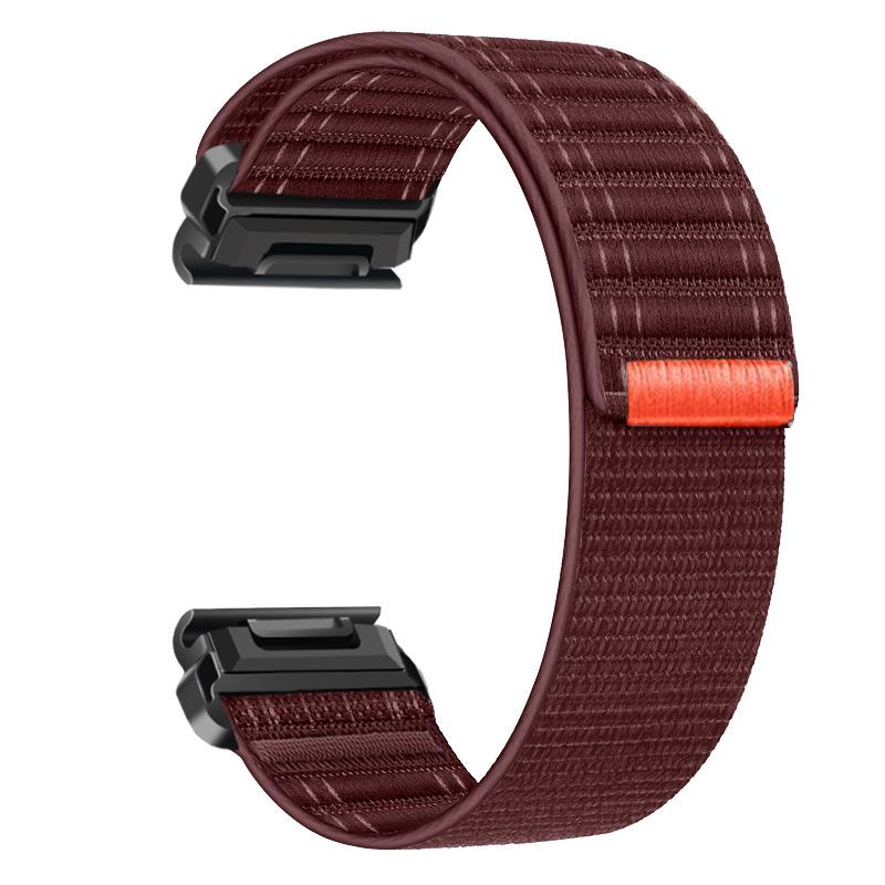 

Band For Garmin Fenix 8 7 Pro 7S 6X 6 GPS 5Plus Venu 3 Tactix 7 Nylon loop bracelet correa Fenix 8 7X 26mm 22mm Quick Fit Strap QuickFit 22mm вишня
