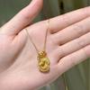 Exquisite S925 Sterling Silver Zircon Gourd Necklace for Women - Luxury Brushed Clavicle Chain
