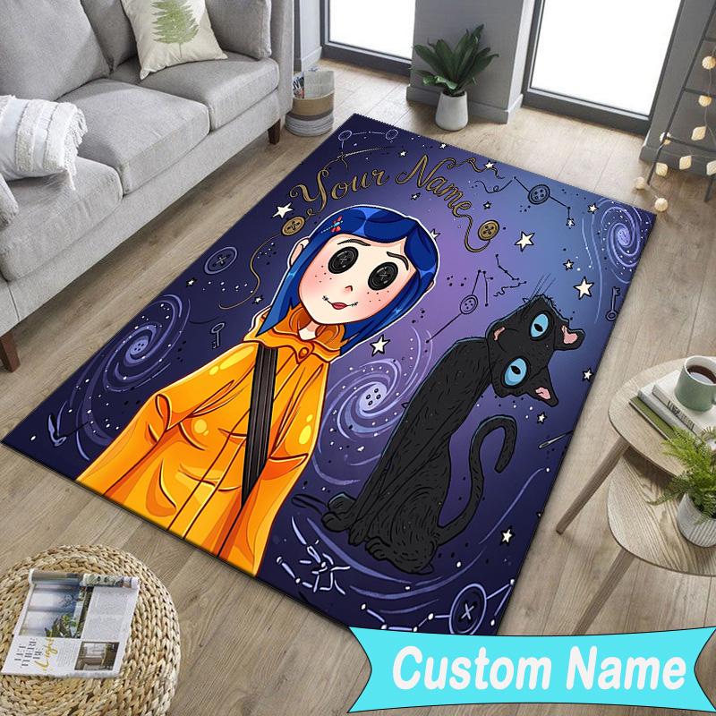 Custom NameMystery Coraline's World Carpet, Indoor Rug, Chair Rug, Living Rooms, Doormat Made From Polyester Home Decor Birthday Christmas Gifts