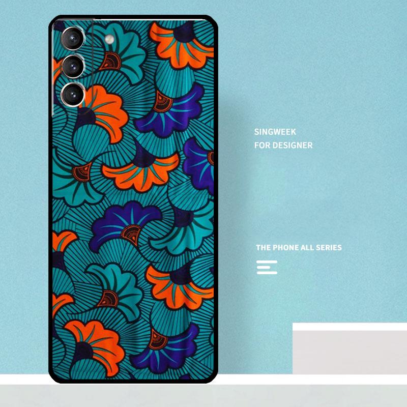 African Wax Fabric Case For Samsung Galaxy S24 Ultra S21 S22 S23 Plus Note 10 Note 20 S8 S9 S10 S20 FE Coque