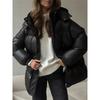 2025 Winter New Women's Drawstring Slim Fit Cotton Coat with Hood Zipper Warm Comfortable Outerwear for Europe and America