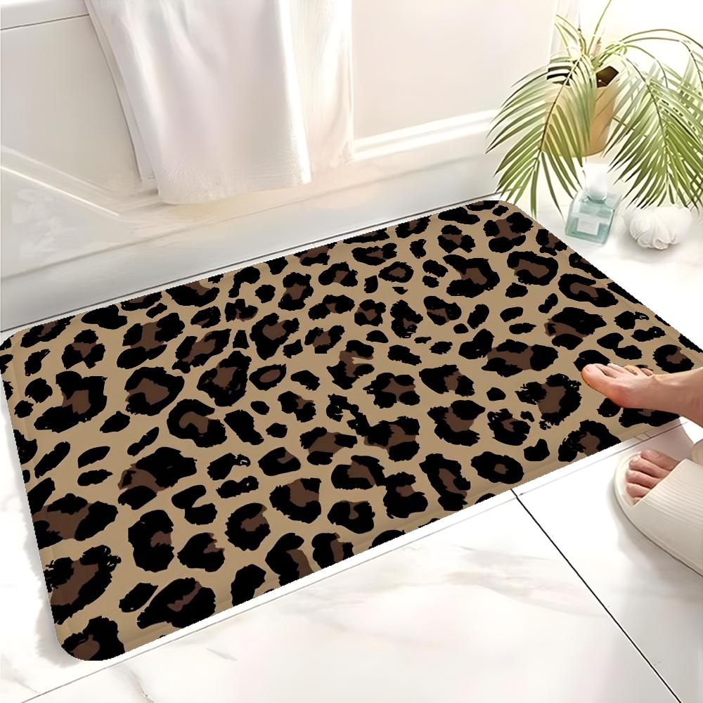 Badezimmermatte mit Leopardenmuster Kinderzimmer Schlafzimmer Dekoration Balkon Rutschfeste Fußmatte Wohnzimmer Bettvorleger