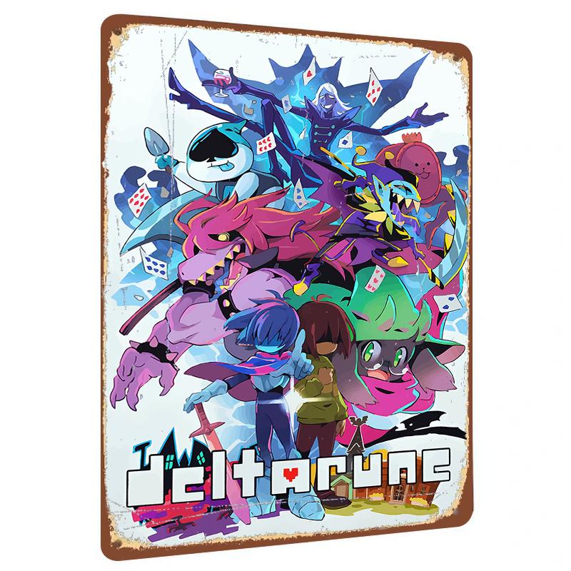 Deltarune Game Characters Metal Wall Art Decorative Iron Painting for Home Room Decoration 20X30CM