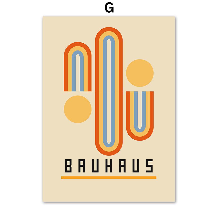 Bauhaus Color Block Geometric Figure Abstract Wall Art Posters & Prints Canvas Painting Hotel Bar Pictures For Living Room Decor
