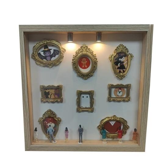 DIY Mini muzeum Siluetní krabička se světlem Vlastní rámeček na fotografie Vzpomínkový displej Personalizovaná DIY Shadow Box sada rámečků s mini rámečky na výročí Domov