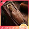 Styling Mouldings Car Fob Key Cover Keychain Accessories Leather Case Holder Protector Shell for Nio Es6 2019 Es8 2018 Keyless E