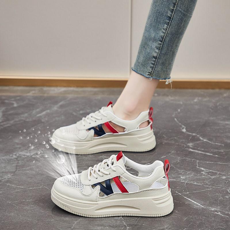

Summer women s shoes 2025 new hollow thin breathable board shoes versatile soft sole comfortable trend casual white shoes 35
