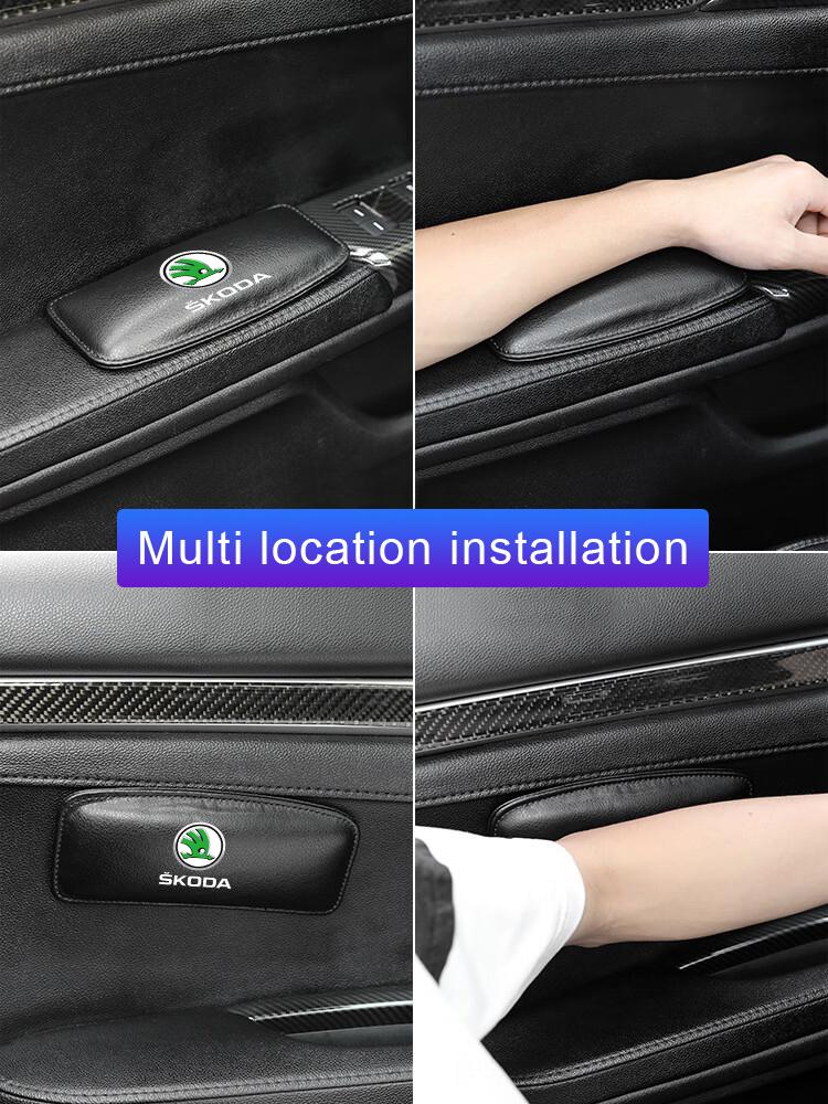 Leather Knee Pad Car Interior Pillow Comfortable Elastic Cushion for Skoda Octavia 1 2 3 A4 A5 MK2 Kodiaq Superb 3 Rapid Fabia 1 Car Styling