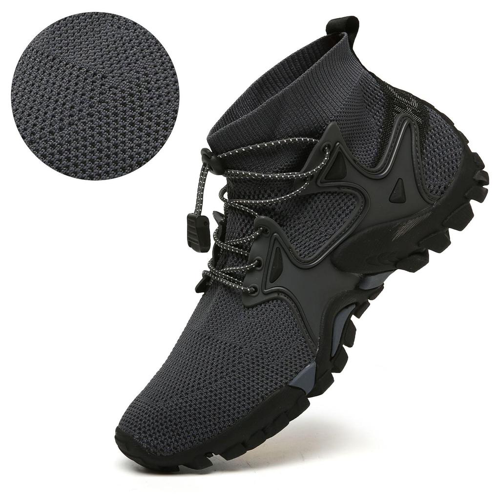 2024 Spring/Summer Men's Large Size Outdoor Hiking Shoes - Breathable Flying Weave Design for Couples