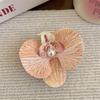 Sweet Phalaenopsis Flower Hairpin  Bohemia Creative Design Cloth Floral Pearl Hair Clip Female Headdress