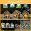 Elegant Led Light Wood House Ornament For Christmas Tree Hanging Decor