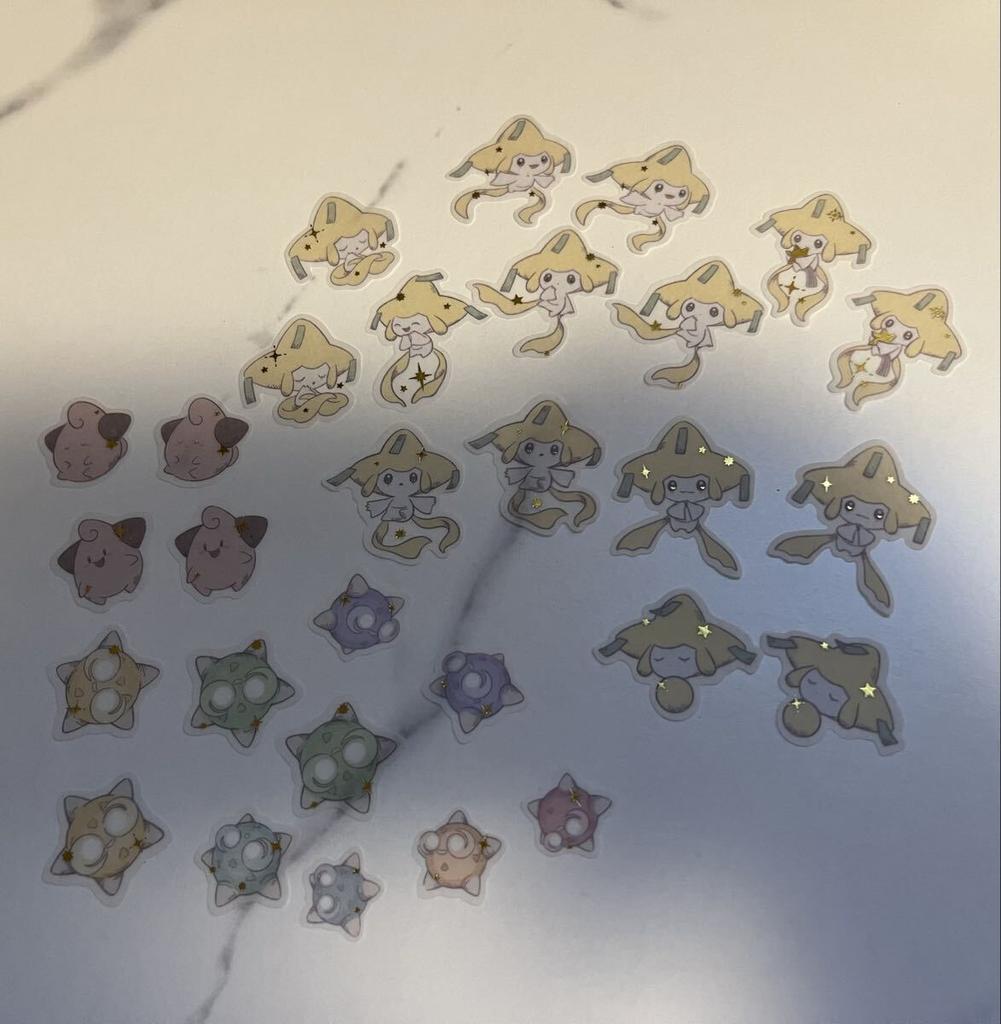 Pokémon Jirachi Star Connection Center Limited Assorted Stickers 17 Designs 29 Stickers