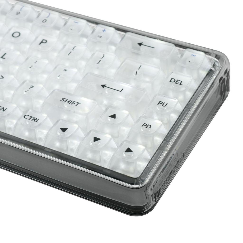 Matte Transparent Crystal Keycaps: 61/87/104-Key Universal, Customized, Highly Translucent.