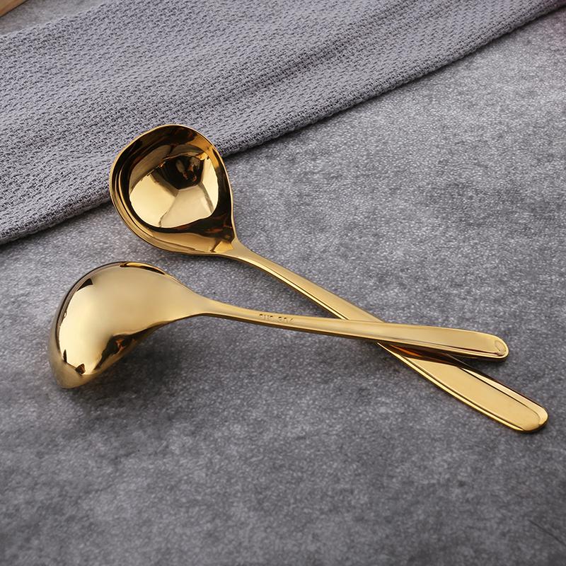Stainless Steel Kitchen Spoons Thickened Large Capacity Tablespoon Long Handle Soup Congee Spoon Tableware For Sauce Broth Gravy