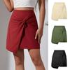 High-waisted Twisted Short Skirt New Solid Color Zipper Irregular Skirt for Summer