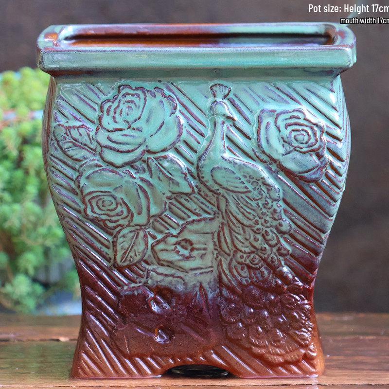 Nordic Style Handmade Wide Mouth Ceramic Flower Pot for Bougainvillea & Bird of Paradise