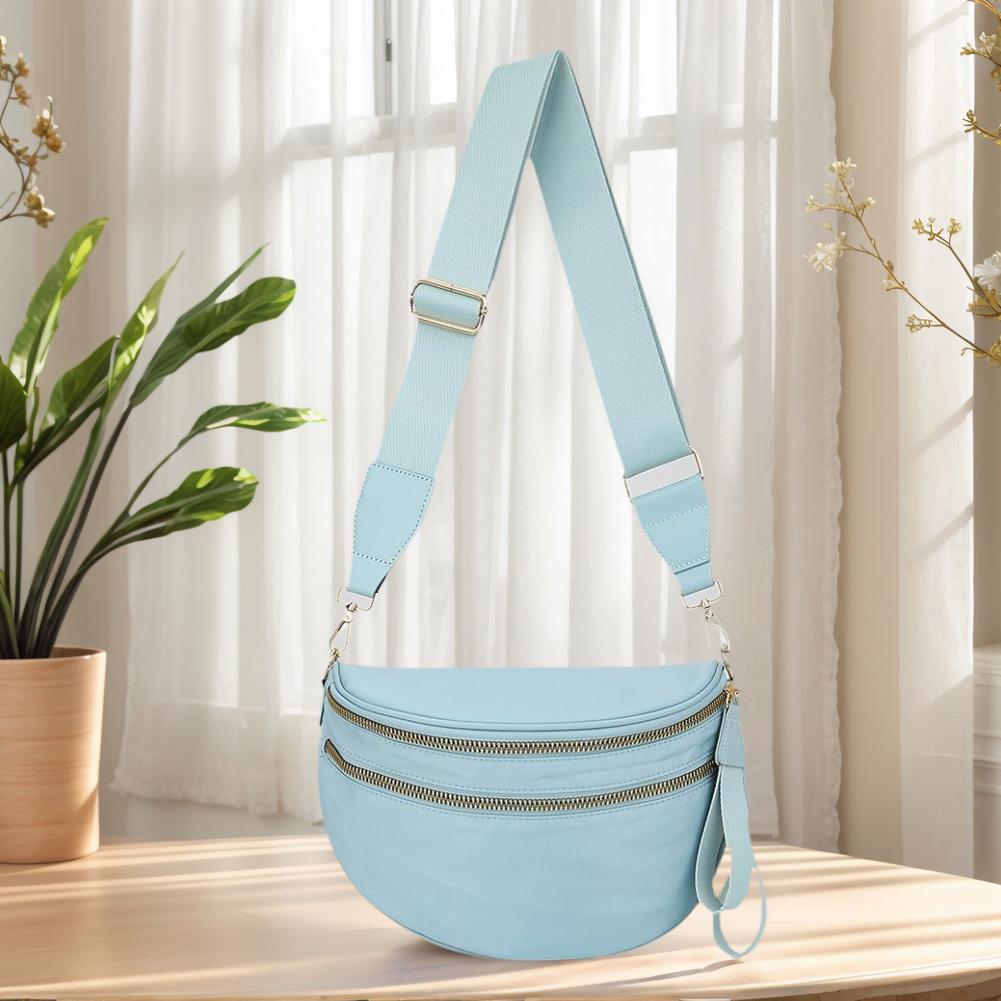 Nylon Crossbody Bag with Adjustable and Removable Strap Spacious Fanny Packs Sling Shoulder Bag Wallets Purses for Women