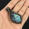 Abalone Shell 999 Copper Wire Wrapped Pendant, Handmade Gemstone Pendant Jewelry, Gifts For Wife Brand New Pendant