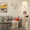 Modern Creative Floor Lamp with Integrated Coffee Table & Clock