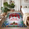 Weihnachtlich bedruckter quadratischer Teppich, weich, rutschfest, für Schlafzimmer, Weihnachtsgeschenk